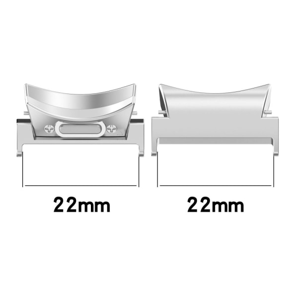 2 Stk Rem Adapter Urrem Connector SØLV 20MM silver 20mm