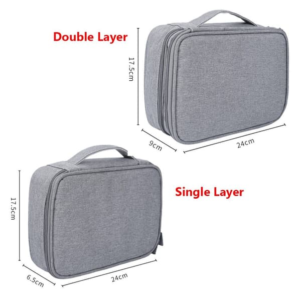 Handväska Förvaringslåda DUBBELLAGER GRÅ DUBBELLAGER GRÅ Double Layer Grey