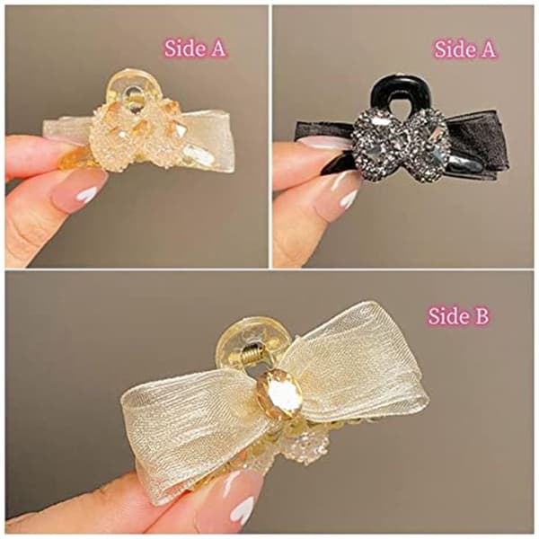Rhinestone Butterfly Claw Clips Hårklør SORT Black