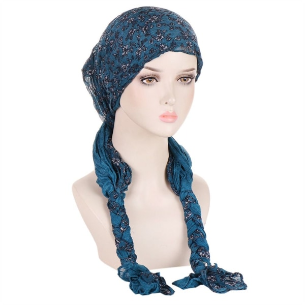 Turban lue Hodeskjerf BLÅTT blue