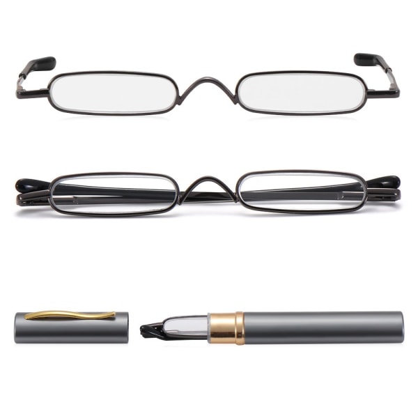 Slim Pen läsglasögon Smala läsglasögon GRÅ STYRKE 1,5X gray Strength 1.5x