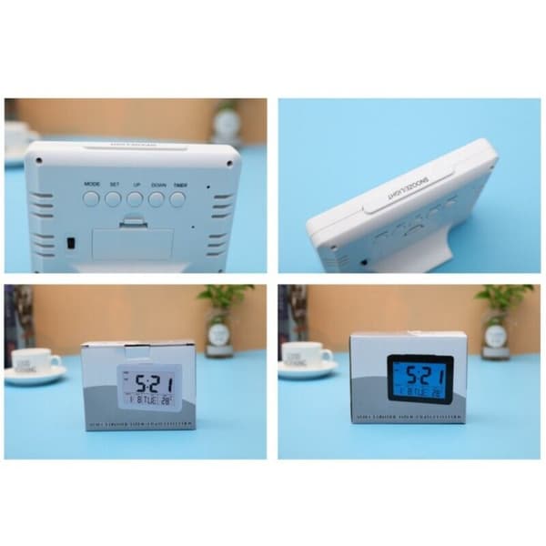 LED Klocka Skrivbordsklocka VIT white