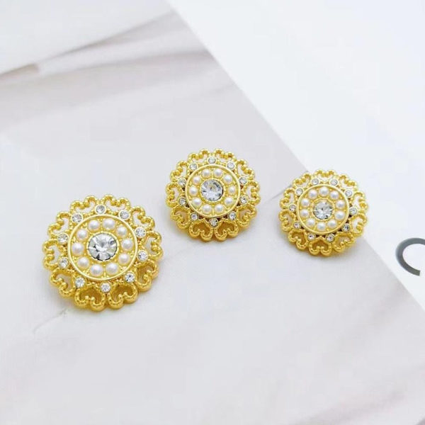 10st Love Heart Rhinestone Buttons Skjorta Knappar GULD 23MM gold 23MM