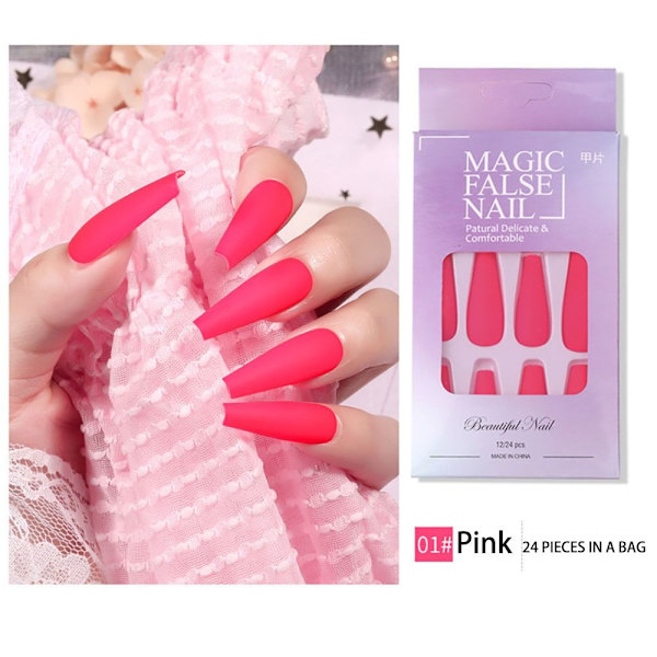 False Nails False Nail Tips ROSA Pink