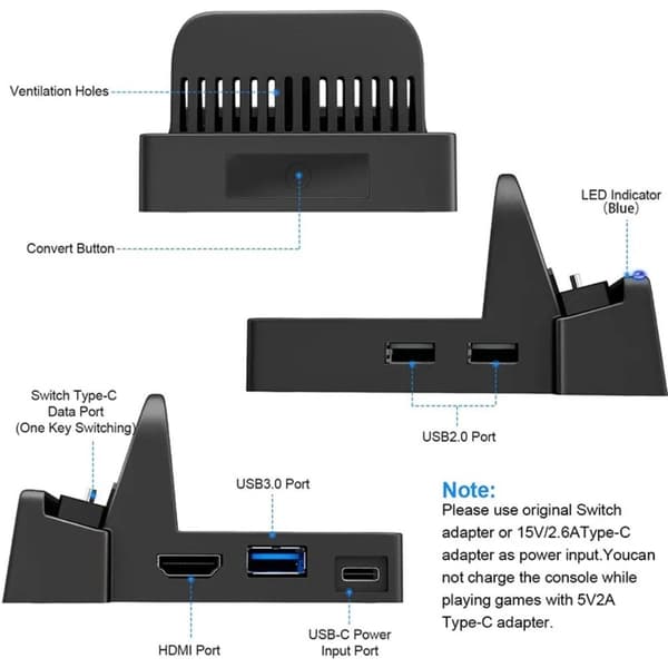 Dokkingstasjon Ladestativ for Switch Dock