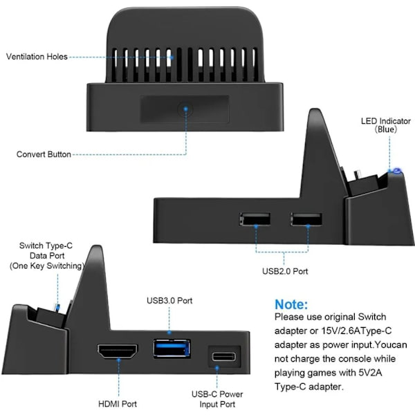 Telakointiaseman latausteline Switch Dockille
