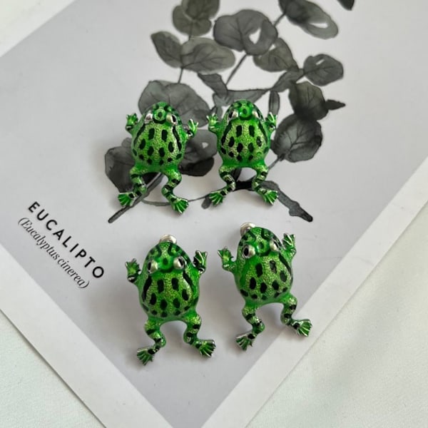 1 Par Frog Øreringe Animal Ear Studs STIL 1-PIERCED STIL Style 1-Pierced