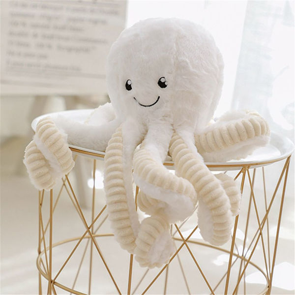 Ocean Octopus Plyschleksak VIT 18CM 18CM white 18cm-18cm