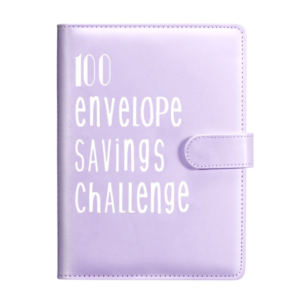 100 Days Envelope Challenge Binder Savings Book BLÅ blue