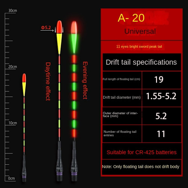 LED Fishing Smart Float Top Elektronisk flytebøye A06 A06 26&27&28&29&30-26&27&28&29&30