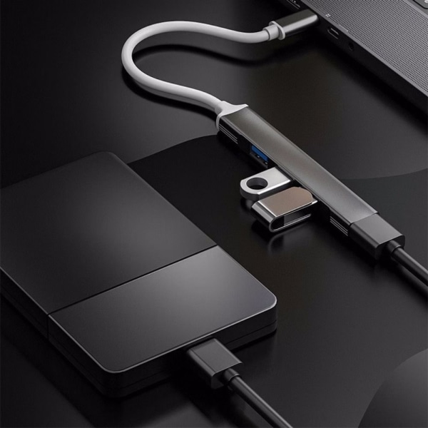 USB 3.0 Hub Type-C -jakaja TYYPPI-C VAALEANHARMAA TYYPPI-C VAALEANHARMAA Type-C Light Grey