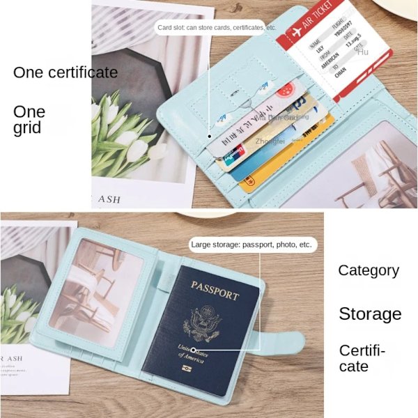 RFID Passport Cover Passport Clip SVART black