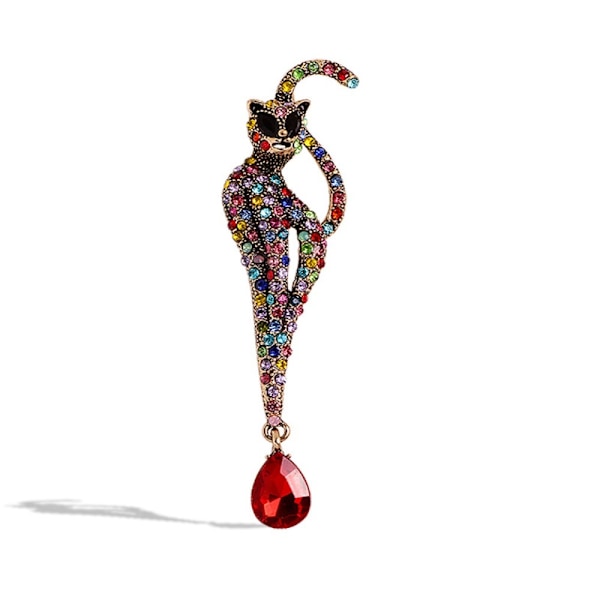 Rhinestone Kattebrosche Personlig Dyrebrosche RØD Red