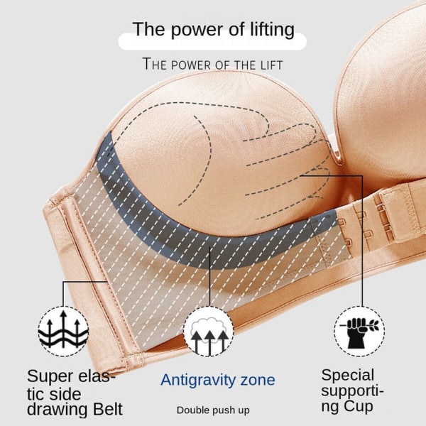 Frontspenne BH Ryggløst Undertøy SVART 38/85AB 38/85AB black 38/85AB-38/85AB