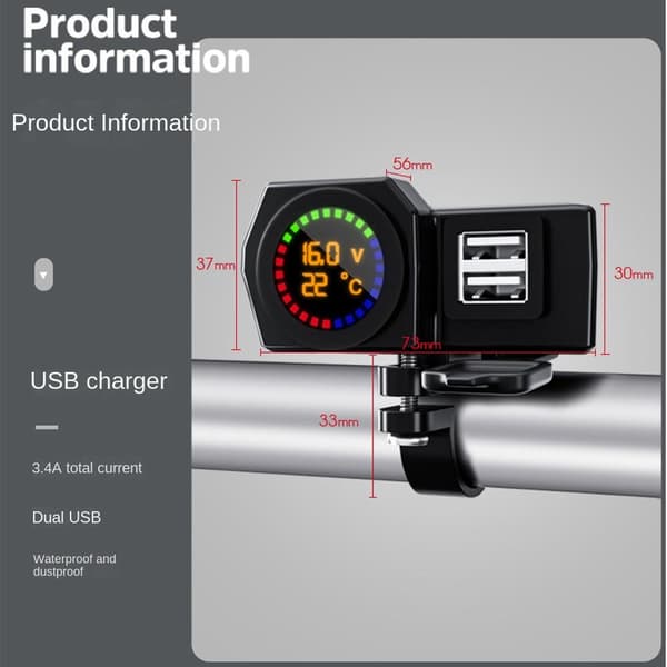 Auton lataussovitin USB+ C laturi Matkapuhelin Tabletti Black