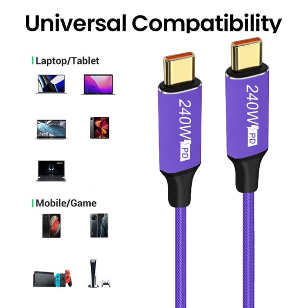 USB-C Hurtigladekabel Type-C Dataledning 0,5M 0.5m