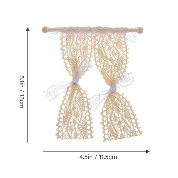 2 stk Tiny Curtain Models Dukkehuslegetøj C C C