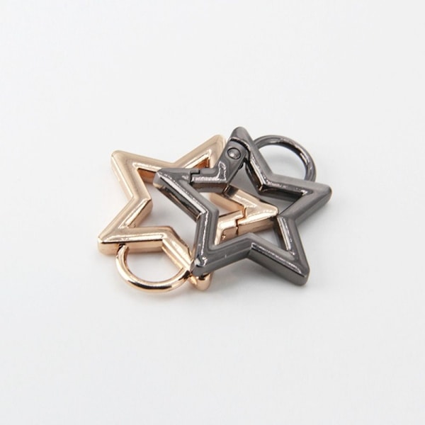 4 stk Spring Ring Spænder Karabinhagepunge Håndtasker SORT Black 33x31mmwith ear-with ear