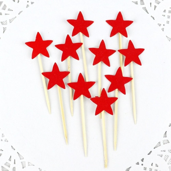 100 kpl Cupcake Toppers Star Cake Topper Cake Picks