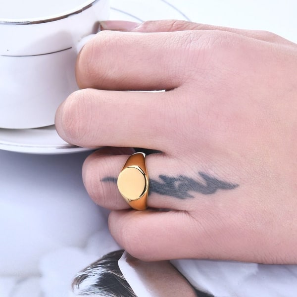 Kvinder Signetring Oval Bredde Ring SØLV STØRRELSE 9 silver Size 9