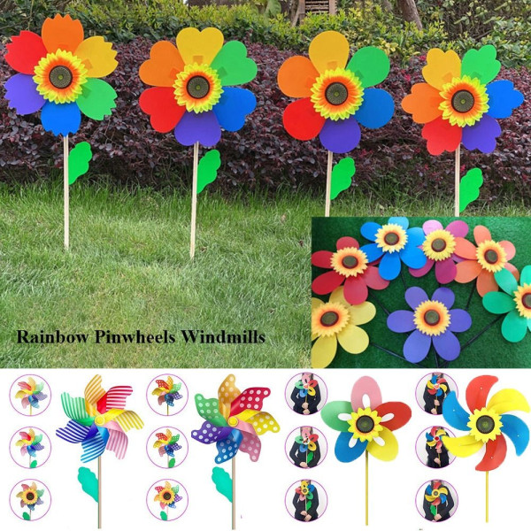 Värikäs Sunflower Windmills Layout Pinwheels Lelut 5 5 5