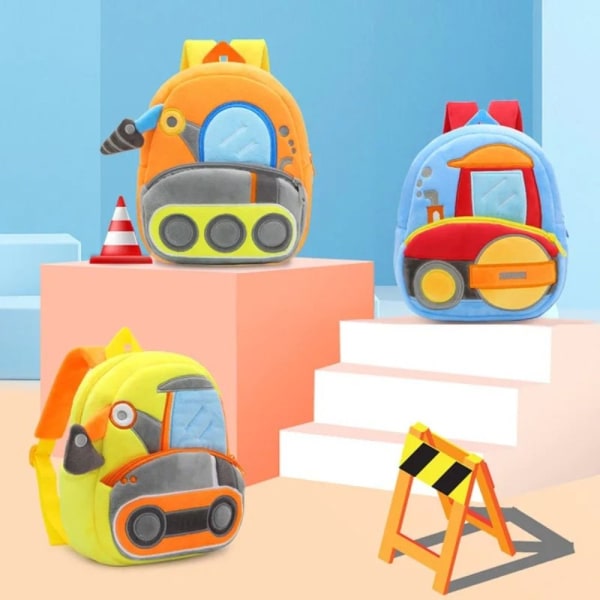 Kids Engineering Ryggsäck Tecknad Grävmaskin Ryggsäck 12 12 12