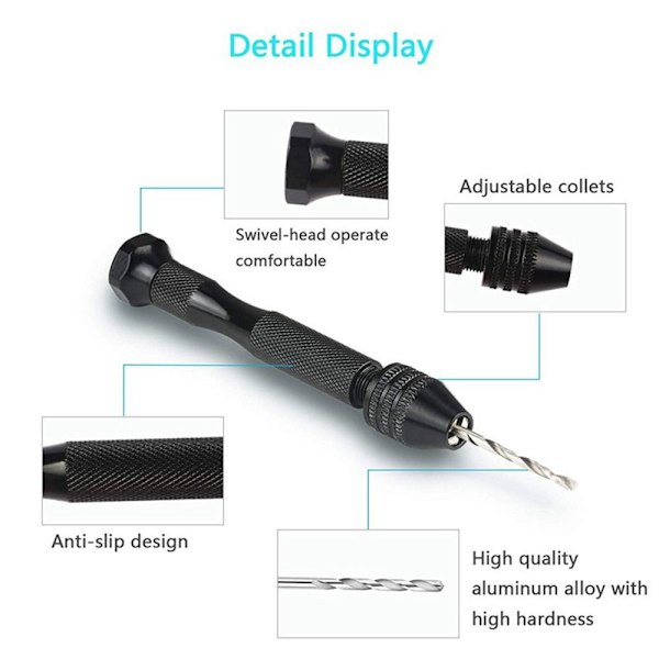 49 STK Twist Drill Bit DIY Værktøj Hånd Model Craft