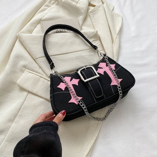 Skuldertaske Hasp Håndtasker SORT black