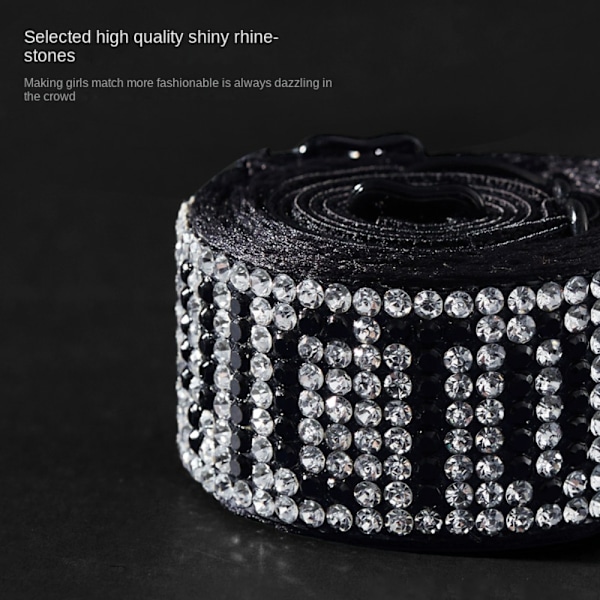 2 par Rhinestone BH Strap BH Skulderstrop SORT black