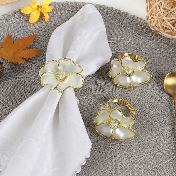 6 stk. Blomster servietringholdere Blomsterformet servietring 6 6 pcs