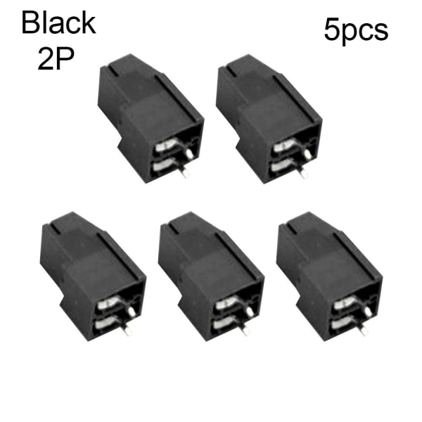 5 stk PCB terminalblok stik HCG129-5.0mm SORT 2P-5STK Black 2P-5pcs-2P-5pcs