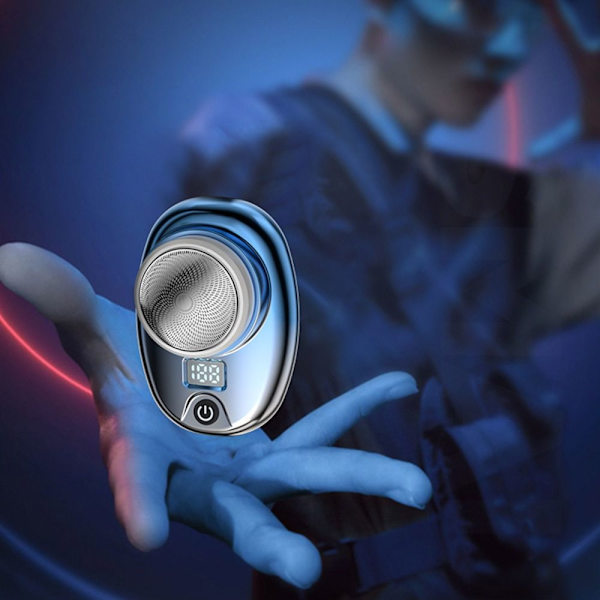 Mini barbermaskine med LED elektrisk barbermaskine SORT Black