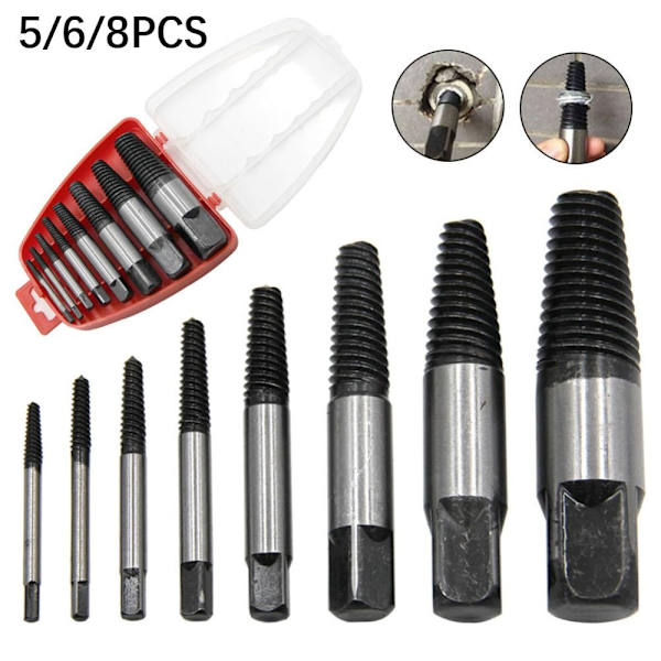 5/6/8KPL vaurioituneen ruuvinpoistolaitteen murtuneen pultin poisto 6 kpl 6 kpl 6PCS