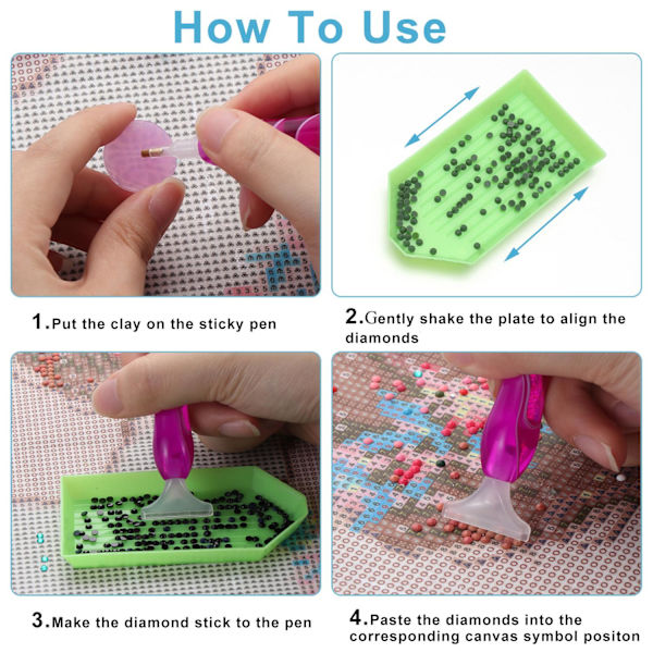 10 st Resin Diamantmålning Penna Limlera