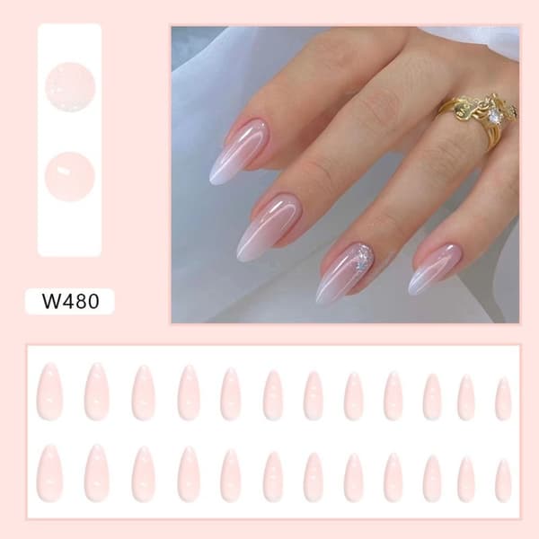 24stk False Nails Long Mandel W486 W486 W486