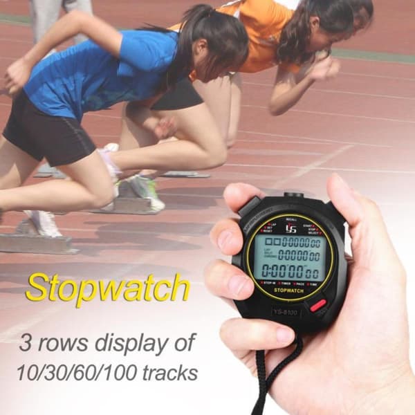 Digital stoppeklokke Timer Treningstimer WHITE 100 TRACKS WHITE White 100 Tracks