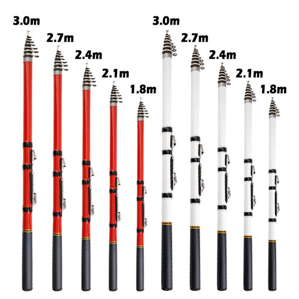 Teleskopisk fiskespö Pen Pole VIT 2,4M 2,4M White 2.4m-2.4m