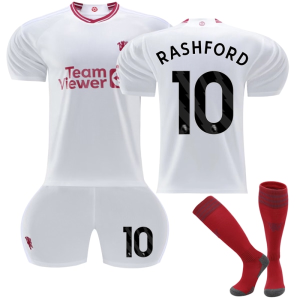 23-24 Manchester United Away Kids Fotballdrakt No.10 Rashford 22