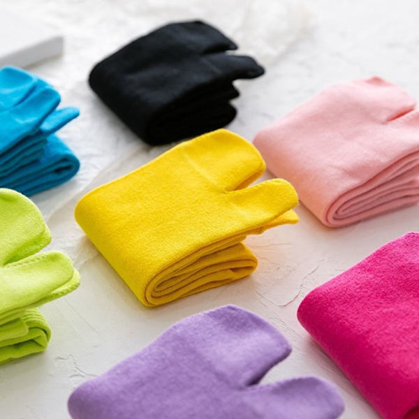 Split Toe Socks To-Toed Sokker SORT black