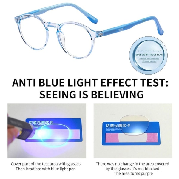 Lasten anti-blue vaaleat lasit pyöreät silmälasit 2 2 2