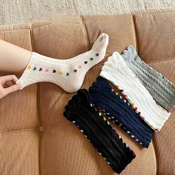 2 par fem fingrar strumpor delad tå strumpor VIT 2 PAR 2 PAR White 2Pairs-2Pairs