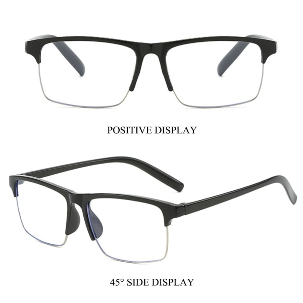 Blåt lysblokerende læsebriller Presbyopiske briller SORT Black Strength 2.0x-Strength 2.0x