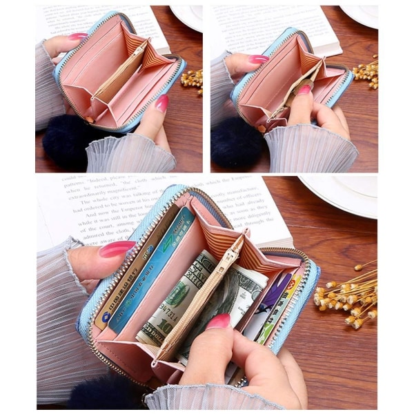Kort Mini Plånbok Liten Plånbok MÖRKROSA Dark Pink