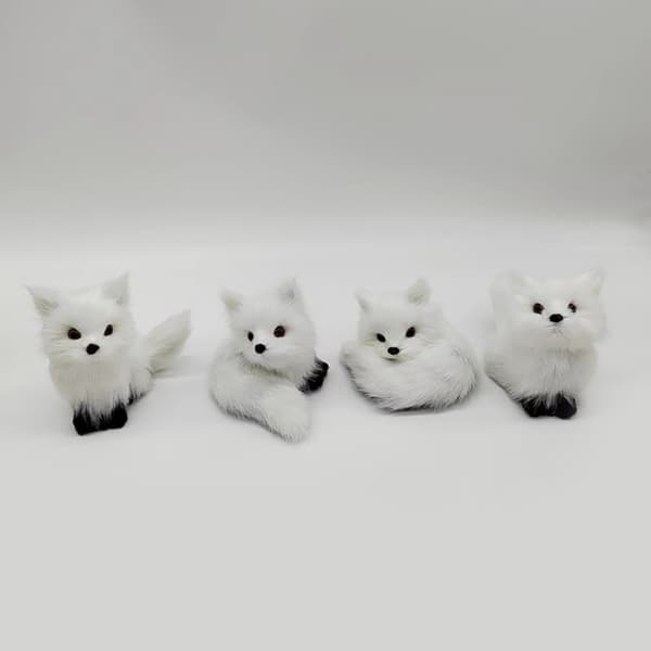 Simulering Furry Fox Model Fox Figurines KAFFE B B Coffee B-B