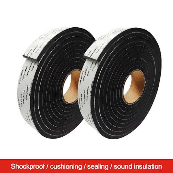 5M selvklebende svart EVA skumtape dørforsegling 20mm*5m