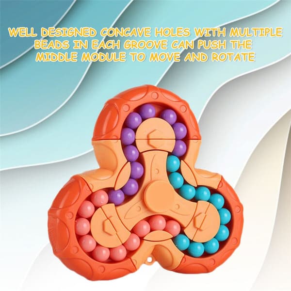 Roterande Magic Bean Fingertop Puzzle Beads Development Toy blå