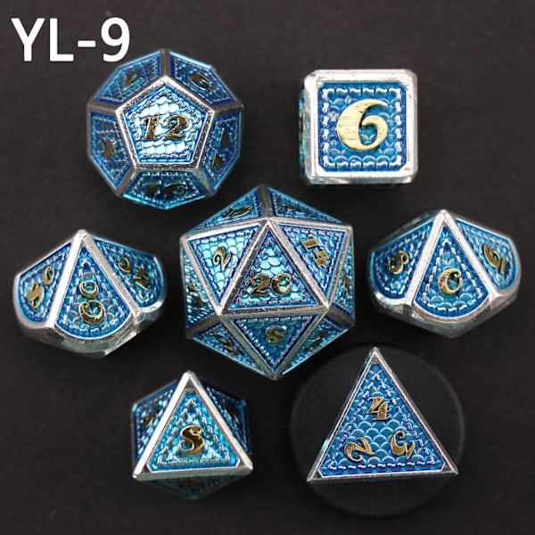 7kpl/ set DND Metallioppa Polyhedral Noppa YL-9 YL-9 YL-9