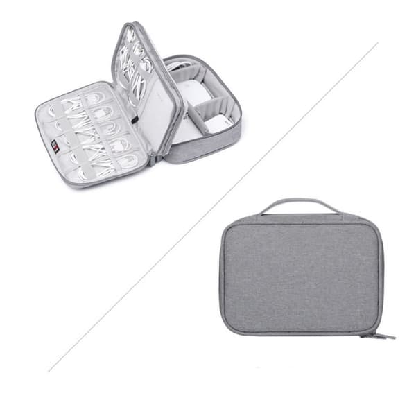 Handväska Förvaringslåda DUBBELLAGER GRÅ DUBBELLAGER GRÅ Double Layer Grey
