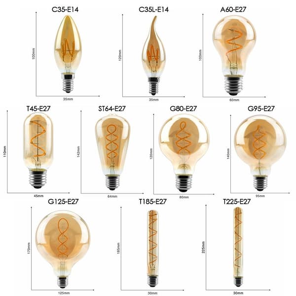 Vintage retro glödlampa G80-E27 G80-E27 G80-E27
