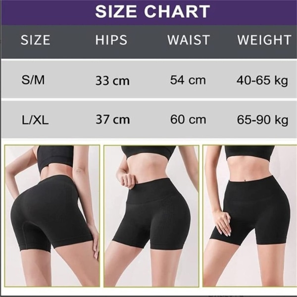 Ione Shaping Shorts Magekontroll Butt Lifting Shorts SVART Black L/XL:65-90kg